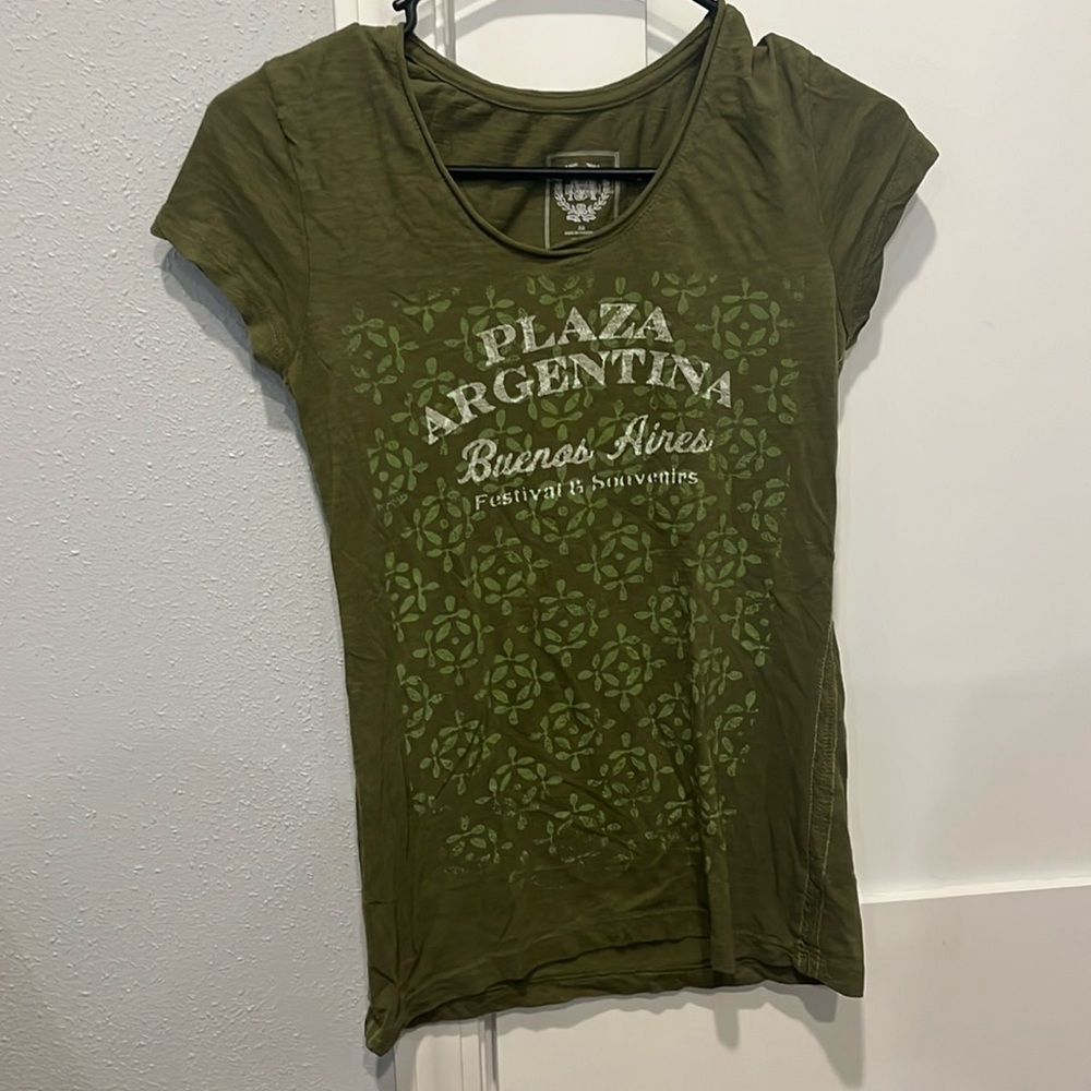 green 2000's style t-shirt